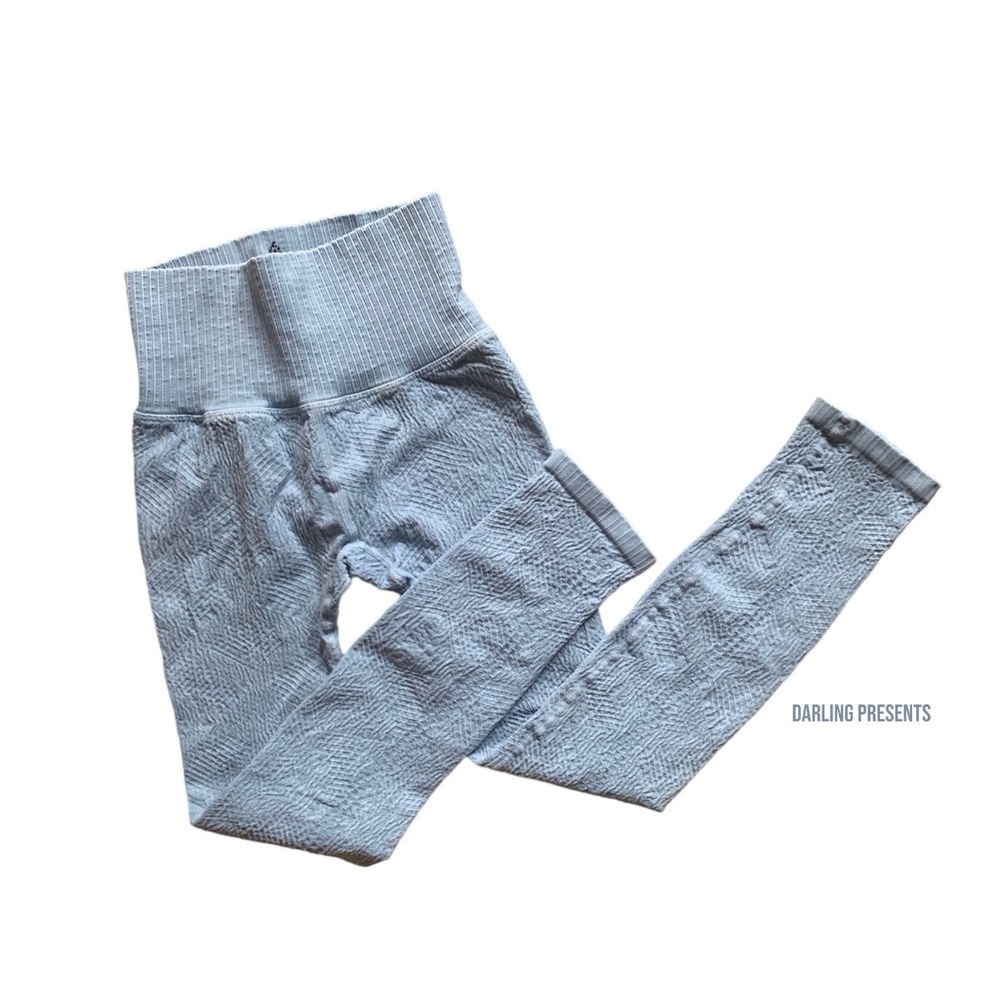 Free People Movement Tole Texture Leggings Women Color Light Blue Size XS/S